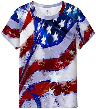 T-Shirt for Womens Fashion 3D štampani kratki rukavi tunika Tops dame patriotska stranka košulje Slim Fit Tees majice