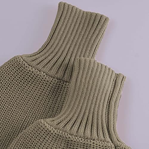Ženski pulover Dugim rukavima obrezani čvrstim bojama sa zatvaračem Širok vrat pleteni džemper kašmi
