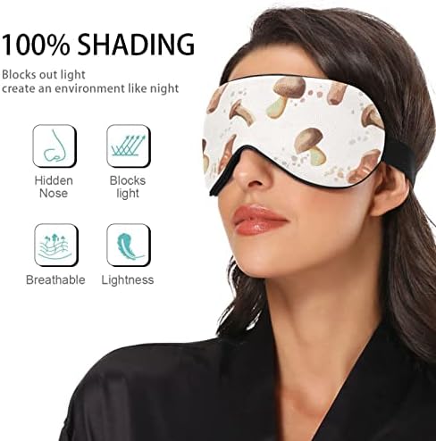 Unisex Sleep Maska za oči Svježe gljive-smiješna noćna maska ​​Spavaća maska ​​Komforna sjenka za spavanje očiju