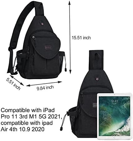 MOSISO Sling ruksak, Platnena torba za planinarenje preko tijela s džepom protiv krađe