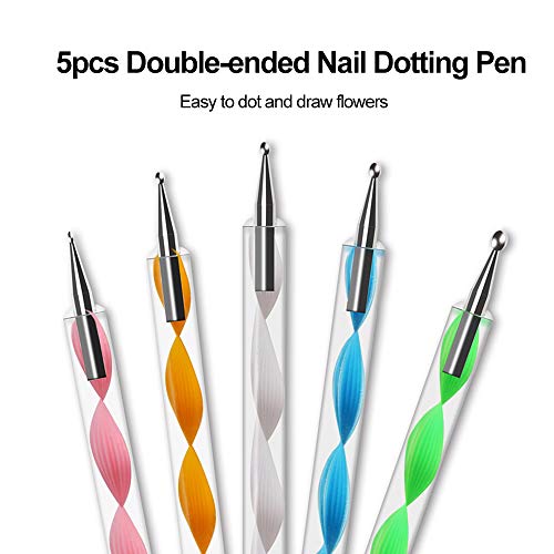 WooDlan Nail Art alat Kit UV Gel za farbanje noktiju Set četkica za Dotting Pen Striping Tape Line manikura 3D za nokte Rhinestones dekoracija JewelryStriping Tape Line