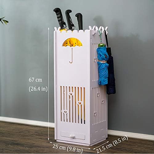 ZESUS kišobran sa štandom sa 360 ° rotirajućom bazom za pohranu kišobrana za kućnu kancelariju komercijalne ladice za ladicu / bijela