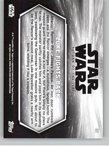 2020 TOPPS Star Wars Return Jedi Crno-bijeli Sepia # 31 Luka se bori protiv službene kartice za trgovanje standardom Nonsport u sirovom stanju.