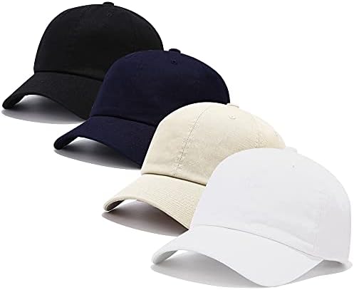 Voilipex bejzbol kapa od 4 paketa za žene i muškarce Niskoprofilni pamučni Tata šešir podesivi običan šešir