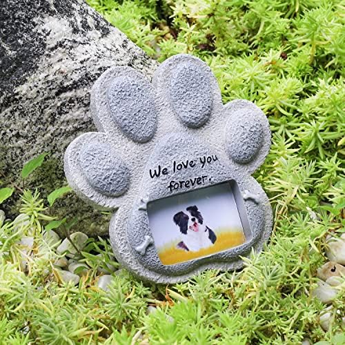Wcdjomop spomen kamenje za kućne ljubimce-nadgrobni spomenik pseće mačke sa smolom sa personalizovanim okvirom za slike, Memorijalni pokloni za kućne ljubimce za gubitak markera za grobne mačke poklon zatvoreno Dvorište na otvorenom