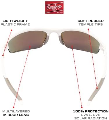 Rawlings omladinske naočare za Bejzbol, svjetlo, sportski stilski štit objektiv, UV Poli