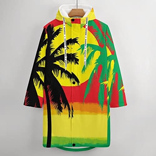Palme na Jamajci boje vjetrootporna jakna sa kapuljačom Casual debela vjetrovka sa punim patentnim zatvaračem duga Parka zimski kaput za muškarce