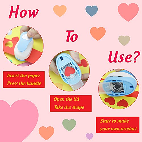 Ecohu Heart udarci za zanate papira, 1 inčni preko, mali otvor za udaranje rupa, ručica, ručica, oblik srca za izradu kartice, Scrapbooking, DIY umjetnost.