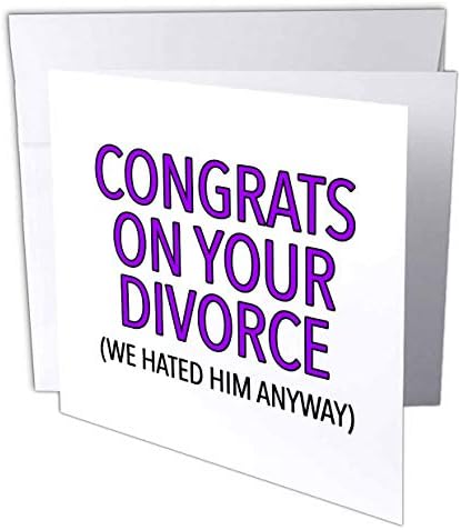 3drose Čestitam na vašoj ljubičastoj čestitki za razvod, 6 x 6 inča