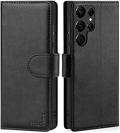 Kreda & HIDE - real Leather Book Wallet Case Cover za Samsung Galaxy S22 Ultra, real koža dizajn sa utor za