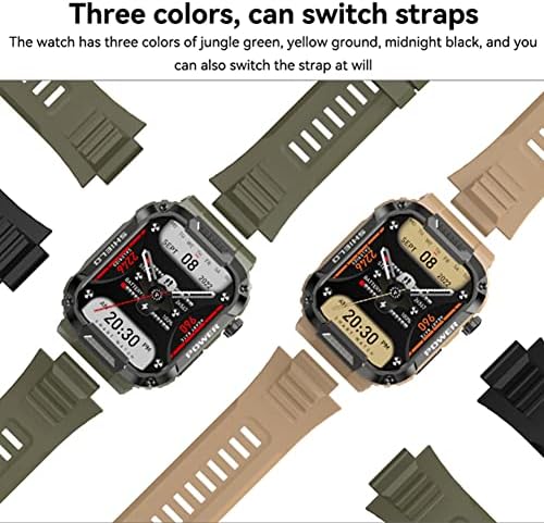 Vojni sat MENS Digital Watch za Bluetooth pregovore Sportska elektronska SmartWatch Full Touch LED ekrana Vodootporni sat za žene muškarci crni