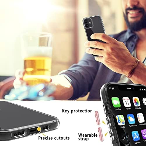 Arae kompatibilan sa iPhone 12 Pro Max Case Hard PC + Meki TPU okvir [amortizer] futrola za telefon za iPhone 12 Pro Max, Crystal Clear