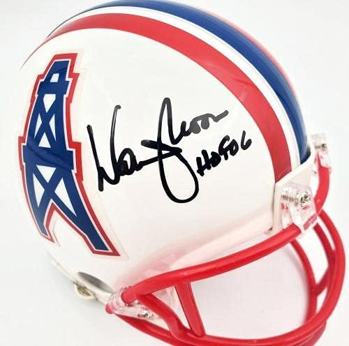 Warren Moon sa autogramom Houston Oilers Mini kaciga HOF 06 U Crnoj MCS Holo zalihi #185807-NFL Mini šlemovi sa autogramom