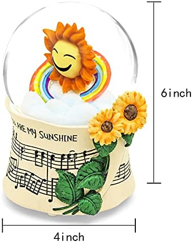 Sunflower Music Box Sning Globe, Suncokret Poklon za ženu Djevojka Žene, Cvetni snjegoviljki muzički kutija sa laganim rođendanom Božić Valentine Play You si moje sunce