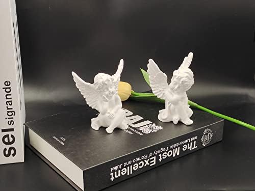 Etartjmhnb 2pcs Angels figurice, memorijalne skulpture Početna Dekor, rezano spavanje Krila Vrtni statue