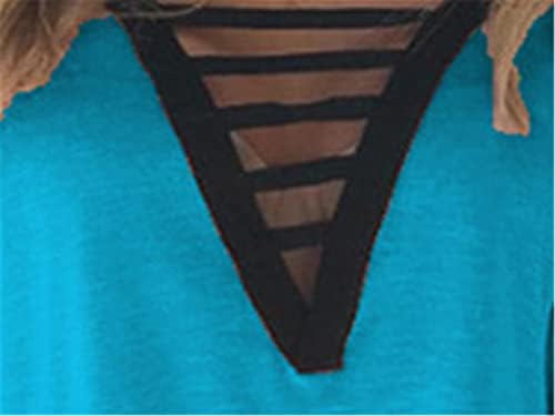 Andongnywell Ženski ljetni kratki rukav Ležerni majica kratkih rukava V-izrez Tees Summer Multicolor majica