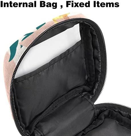ORYUEKAN torba za Period, torba za odlaganje higijenskih uložaka, ženstvena torba za higijenske uloške za djevojčice žene dame, moderni uzorak geometrijski listovi