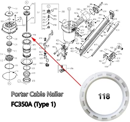 2kom Pu ovratnik za eksere 910767 kompatibilan sa Porterskim kablom FC350A Tip 1 Tip 2 Fm350a Tip 1 FR350A Tip