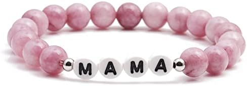tenghong2021 Majčin dan šareni ljekoviti kameni perle Mama narukvica prirodni kamen Stretch Mama