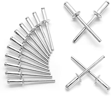 HARSKIYER 3/16 x 3/8 Silver Pop Rivets asortiman - 60kom, aluminijumske zakovice metalne slepe zakovice alat