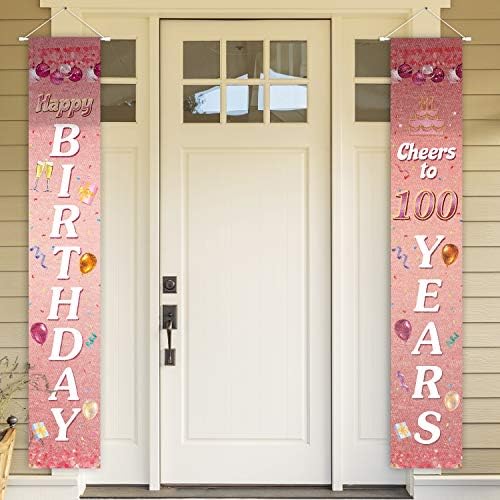 Sretan rođendan živjeli do 100 godina Pink Yard Sign door Banner 100th birthday Decorations potrepštine za