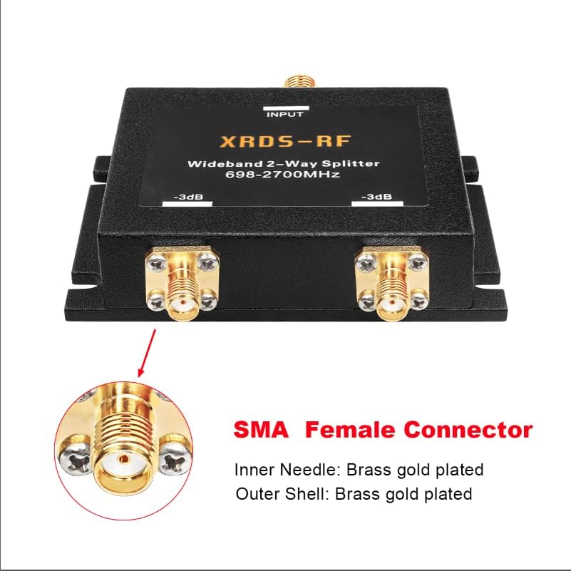 Širokopojasni 2-Smjerni razdjelnik-3dB SMA ženski-50 Ohm razdjelnik ćelijskog signala za 4G/LTE sistem XRDS-RF