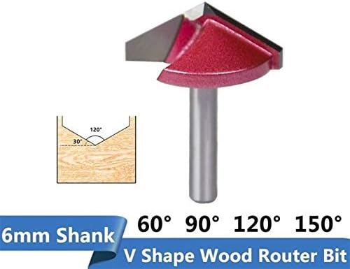 Xmeifei dijelovi set burgija 1kom 6mm Shank 10/16/22 / 32mm V Slot glodalica Tungsten Carbide CNC krajnji mlin 3D graviranje svrdla za obradu drveta duge burgije