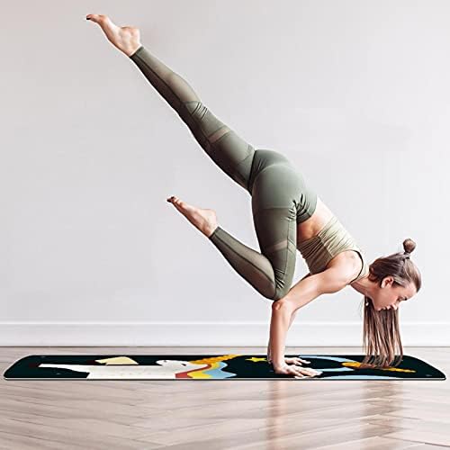 Debela neklizajuća Vježba & amp; fitnes 1/4 prostirka za jogu sa jednorog printom za jogu Pilates & amp; vježba