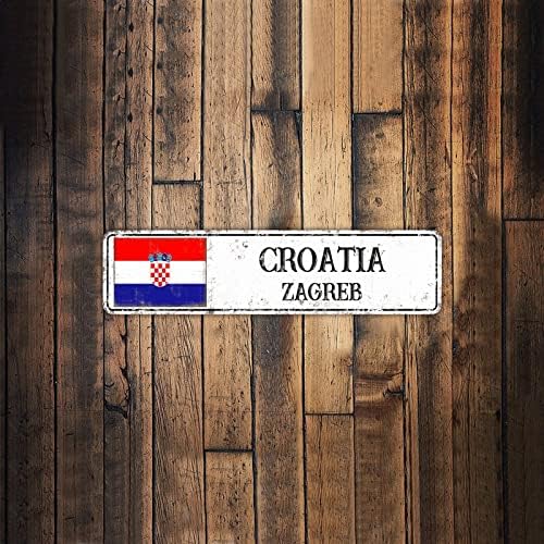 Croatia Flag Street Sign personalizirani vaš grad kvalitete Metalni znak Hrvatska Hometown