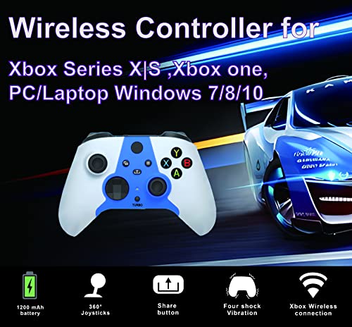 Bežični kontroler igara za Xbox serije X | s s turbo gumbom, 4 vibracijskog motora i stereo audio priključak,