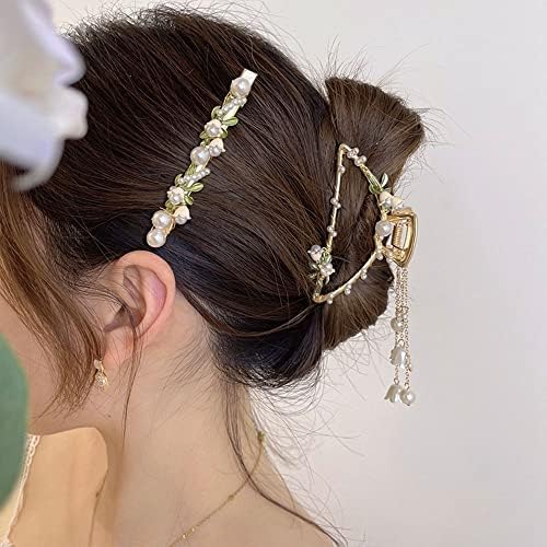 BYBYCD Ancient Style Hair Clip Creative Simple ženski dodaci za kosu cvijet Shark Clip djevojke Pearl