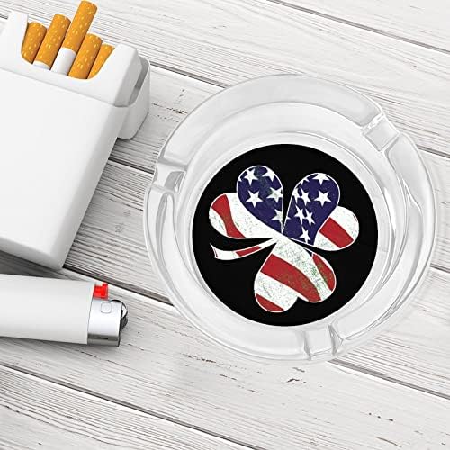 Američka zastava Irska Shamrock St Patricks Dan Stakleno Pušenje pepeljara cigarete Cigar Okrugli držač