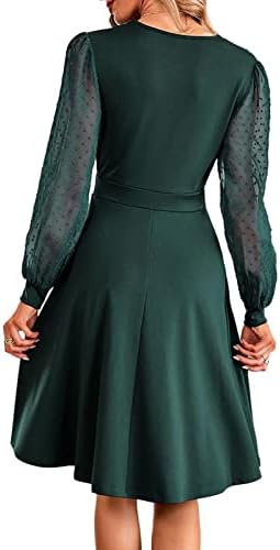 Ženske haljine za jesen 2022 Slatke haljine s dugim rukavima s kratkim haljinama V-izrezom