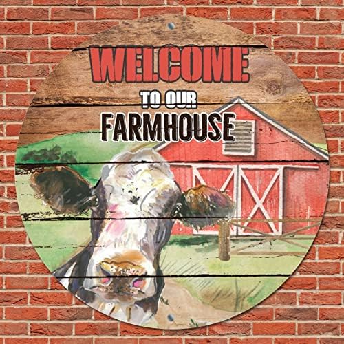 Vintage Metal znak Dobrodošli u našu farmu seoski životinje krave i bar retro bar pab potpisuje nevolje