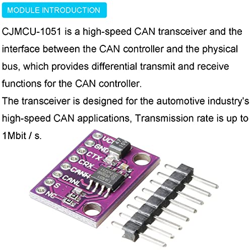 DKARDU 2 kom 3V ~ 5V CJMCU-1051 TJA1051 može primopredajnik velike brzine niska potrošnja energije primopredajnik modul 1mbit s sa Dupont kablom za Arduino