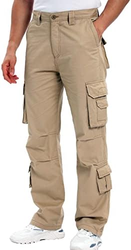 LoveCandy muški teretni hlače opušteno fit sa 8 džepova Wild Cargo Hlače za muškarce pogodne
