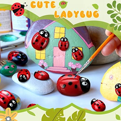 100 komada sitna smola Ladybug ukrasi dekor 0.98 Inch, 0.74 Inch, 0.55 Inch Tiny Ladybug za zanate