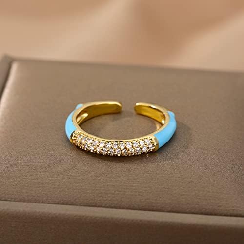 LONGLITER šareni kubni cirkonij prstenovi za žene podesivi šarm kristalni prsten prsten Trend