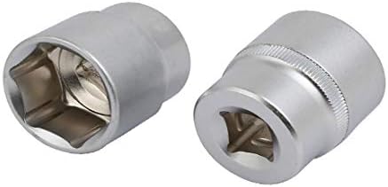 Novi Lon0167 1/2-inčni kvadratni pogon 27mm 6 Point Socket Impact Adapter Silver Tone 2kom (1/2-Zoll-Square-Laufwerk
