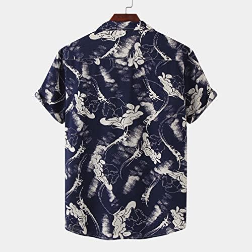 WENKOMG1 muške havajske majice plaža kratki rukavi majica ljetna Aloha dugme dolje vrhovi Casual Vintage