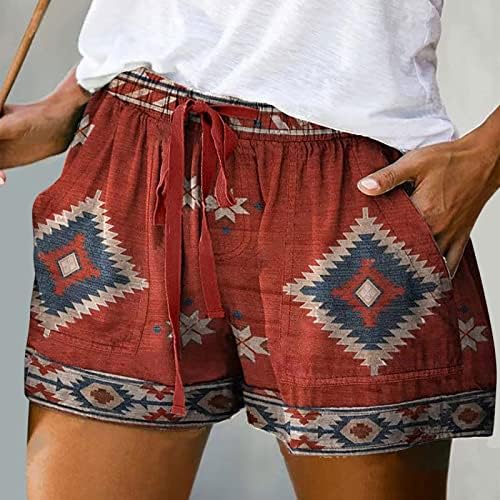 Miashui ženske biciklističke kratke ženske Ležerne kratke hlače s vezicama ljetne jednobojne pamučne