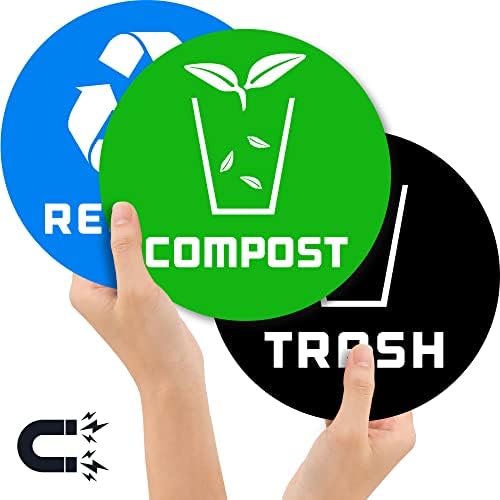 3 pakirajte magnete za recikliranje, smeće i kompost za organiziranje vašeg smeća - za metalne kante za smeće,