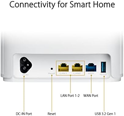 ASUS ZenWiFi AX Hybrid Powerline Mesh WiFi 6 Sistem 1pk - pokrivenost cijele kuće do 2,750 kvadratnih metara.Ft. & 3+ sobe za debele zidove, AiMesh, besplatno životno osiguranje, jednostavno podešavanje, HomePlug AV2 MIMO Standard
