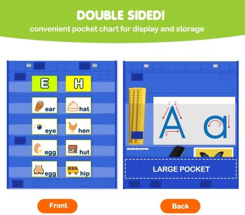 Eamay magnetna džepna karta za učionicu za djecu, Mini dvostrane džepne karte za nastavnike odgovaraju 3 rečenične trake i kartice