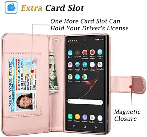 Takfox za Samsung Note 10 Plus Case Wallet, za Galaxy Note 10+ Plus 5G futrola za telefon PU Koža w 9 ID držač kreditne kartice slotovi Folio Flip Magnetic odvojiva tvrda torbica & amp; [narukvica]-mermer