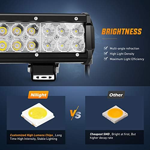 Nilight ZH016 12 inča 72W spot Combo Bar 2kom 4 inča 18w poplavna LED svjetla za maglu sa vanjskim kabelskim