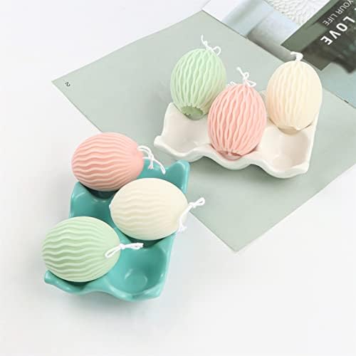 3D dvostruki prugasti oblik jaja silikonski kalup Teksturirani sapun od polimerne glinene gipsane