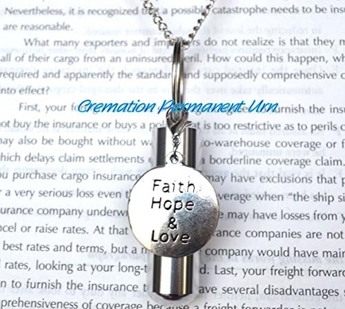 Vjera Nada i ljubav Kremacija Ogrlica, urna ogrlica, vjera nada i ljubav nakit za kremiranje, ogrlica