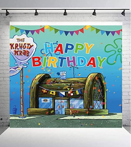 10x10ft Cartoon Spongebob tema fotografija pozadina za djecu Happy 1st Birthday Party Dekoracije Banner