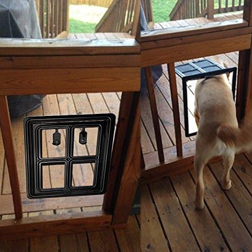 CEESC pseća vrata za klizna vrata s ekranom, 3. nadograđena verzija automatska zaključana vrata za kućne ljubimce za pse štenad mačke, 3 boje 5 opcija （Velika crna--unutrašnja veličina: 15,75 x 11,81x 0,79